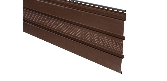 Софіт АйДахо коричневий перфорований 3х0,3 м, 0,90 м2